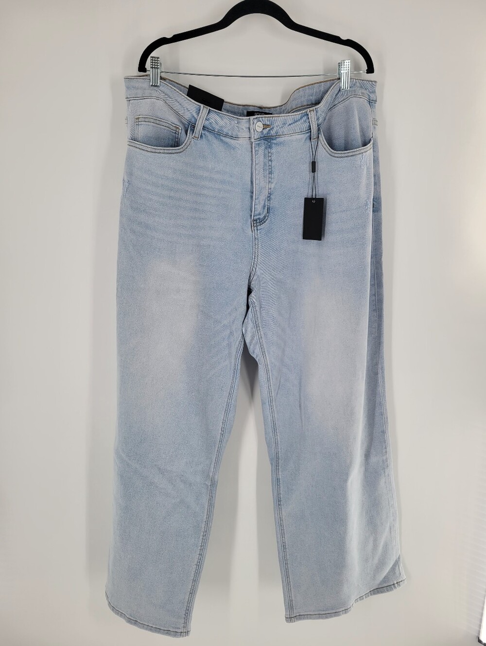 ONESO Wide Leg Jeans Women Mid Rise Stretchy Baggy Jeans Distressed 22W New